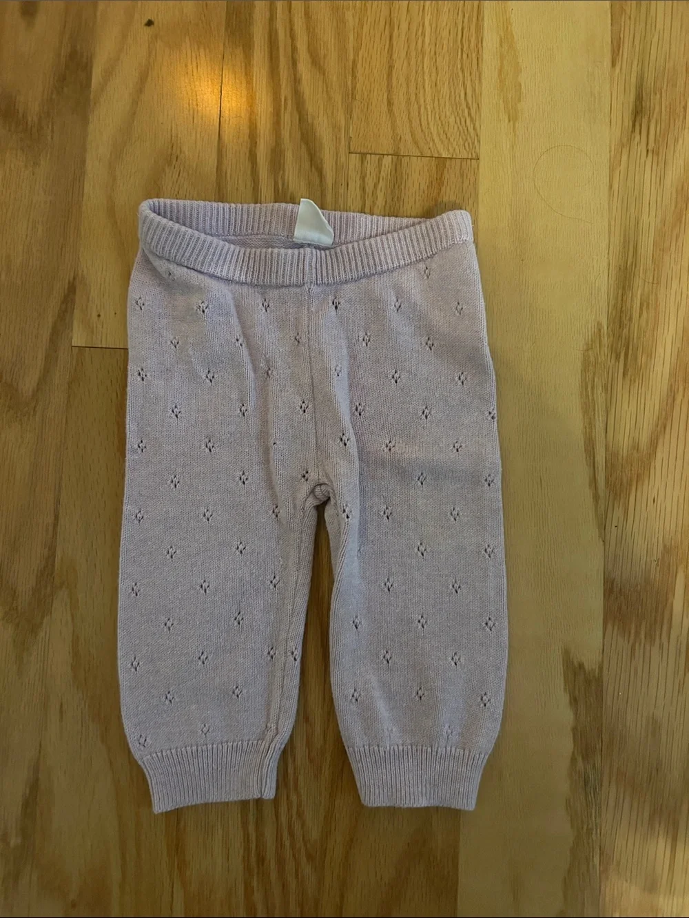 GAP Baby Pink Knit Leggings with Eyelet Detail
